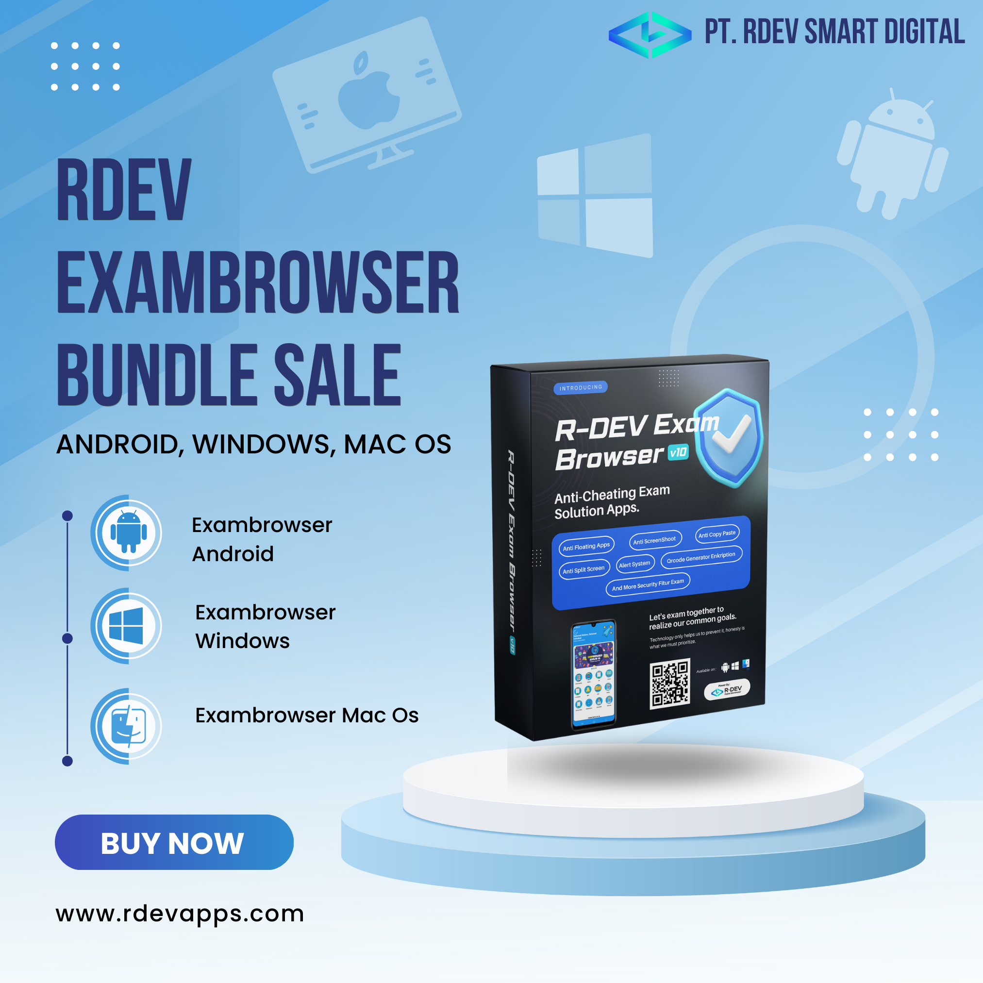 (Paket Hemat) R-Dev Exambrowser | Android, Windows, & macOS